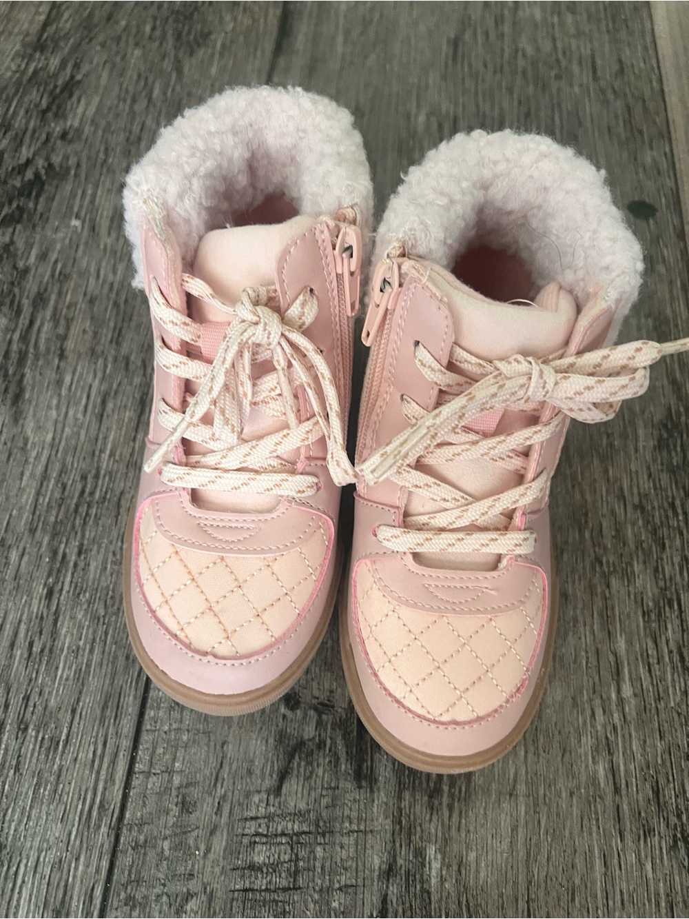 OshKosh B'gosh Pink Quilted Faux-Fur Lined Kids Boots
